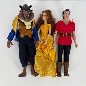 Disney Beauty And The Beast Beast Gaston Articulated Belle Lot Set